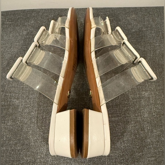 CECELIA New York women’s Lincoln Silver Slide Sandals with Clear Straps/size 6 - Picture 6 of 12